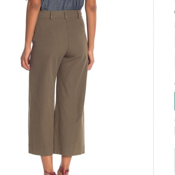 Trina Turk Wide Leg Cropped olive Colored … - Picture 5 of 12